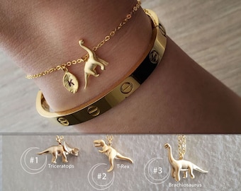 Triceratops, T-Rex, Brachiosaurus Bracelet Dinosaur jewelry initial Bracelets mother bracelet Christmas birthday gifts Personalized Jewelry