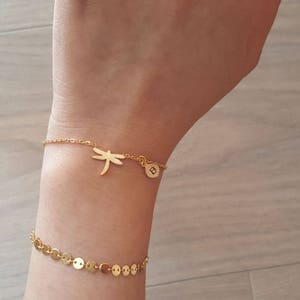 Delicate Petite Dragon Fly Bracelets,Delicate Dragon Fly bracelet,unique bracelet,Bridesmaid gift,initial bracelet, Layering Bracelet