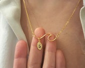 Ocean Wave Necklaces Wave necklace beach initial Summer Jewelry mothers day necklace bridesmaid gift Christmas birthday Best Friend Gift