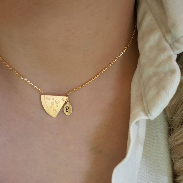 18k Gold  Pizza Necklace, Pizza lover necklace, Minimalist Necklace, unique necklace, Bridesmaid Gift, Christmas Gift