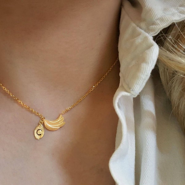 Delicate Petite Banana Necklace,Banana necklace,Layering necklace, Tiny Necklace ,Bridesmaid Gift, valued gift