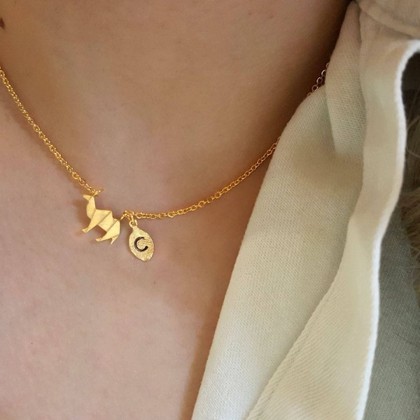 Gold Delicate Petite camel necklace origami camel necklace Layering necklace Tiny Necklace Bridesmaid Gift animal dainty  Best Friend Gift