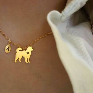 Delicate Petite Siberian husky Necklace,husky necklace,Layering necklace, Tiny Necklace ,Bridesmaid Gift, valued gift,DOG necklace image 1