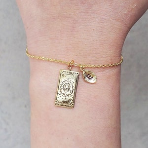 Pulsera de cartas del tarot para la madre, pulseras de tarot, pulseras celestiales anti empañadas, pulsera de tarot del sol, Sun Fortune Moon Heart Mystic Jewelry