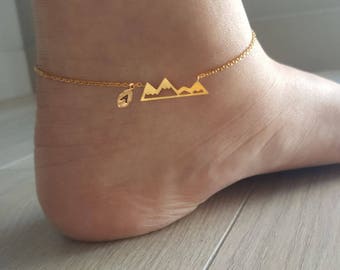 Zarte zierliche Bergkette, zarte Bergkette, einzigartige Fußkette, Münze Fußkettchen, Brautjungfer Geschenk, geschätztes Geschenk, Weihnachtsgeschenke, Geschenke
