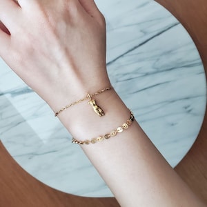 Female Silhouette Bracelet • Aphrodite Venus Woman Body Bracelet Female Figure torso rope chain Bracelet for mother• Femme Feminist jewelry