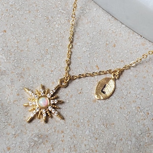 North Star ketting, echte Opal Star ketting voor moeder, hemelse bruidsmeisje geschenk goud sierlijke gelaagdheid edelsteen sieraden voor vrouwen