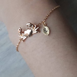 Delicate Petite Crab bracelet,Delicate Crab bracelets,city bracelet,Bridesmaid gift,initial bracelet,Layering Bracelet