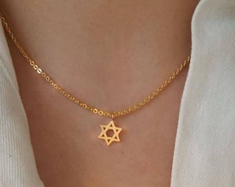 Gold Star of David Necklace,Delicate silver Star of David Necklace,Star necklaces,Bridesmaid Gift,Judaica Jewelry,Jewish star Jewelry