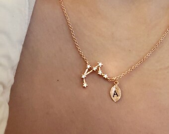Rose Gold Libra Necklace,Constellation Necklace,zodiac necklace,zirconia necklace,mothers necklace,Christmas gift,birthday gifts,unique gift