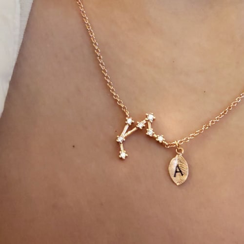 Rose Gold Zodiac Necklace Zodiac Jewelry Constellation Etsy