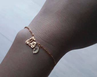 Delicate Petite scooter Bracelets,Delicate bike Bracelet,Thin Gold Chain, Layering Bracelet ,Bridesmaid Gift