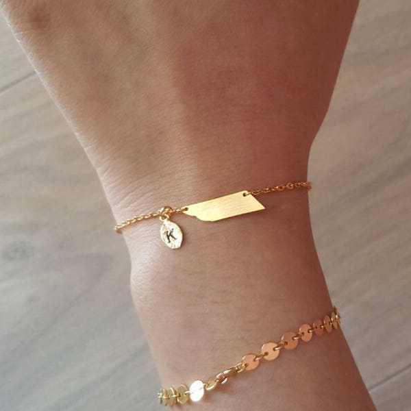 Delicate Petite Tennessee bracelet,Delicate Tennessee Map bracelet Bracelet,city bracelet,Bridesmaid gift,initial bracelet,Layering Bracelet