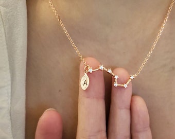 Rose Gold Skorpion Halskette, Sternbild Halskette, Sternzeichen Celestial, Zirkonia Diamanten, Rose Gold Sternzeichen Halskette, Sternzeichen Umriss