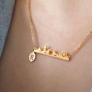Delicate London Necklace,London City necklaces,city necklace,leaf necklace,Layering necklace,Bridesmaid Gift,skyline necklace,Christmas gift