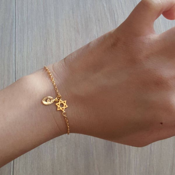 Delicate Petite Star of David Bracelets,Delicate Star of David Bracelet, Layering Bracelet ,Bridesmaid Gift