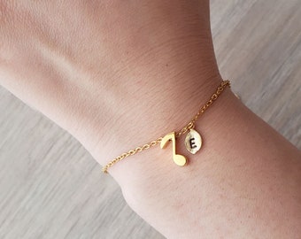 Delicate Music note Bracelet, Musician Bracelet,cute Bracelet,unique initial Bracelet,Bridesmaid Gift,valued Christmas gifts,birthday gift