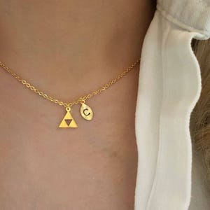 Delicate Petite Triforce necklace, Triforce necklaces,Layering necklace, Tiny Necklace ,Bridesmaid Gift, valued gift image 1