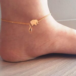 Delicate Petite origami Elephant Anklet,delicate elephant Anklet,Unique anklet,coin Anklet,Bridesmaid Gift,valued gift,Christmas gifts