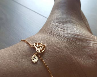 Delicate Petite origami Elephant Anklet,delicate elephant Anklet,Unique anklet,coin Anklet,Bridesmaid Gift,valued gift,Christmas gifts