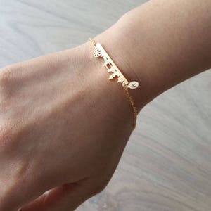 Delicate Petite London Bracelets,Delicate UK Bracelet, CITY bracelet,Thin Gold Chain, Layering Bracelet , Bridesmaid Gift