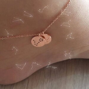 Rose Gold Zodiac Sign Anklet,Constellation Anklet,Star Anklet,Leo,Virgo, Libra, Scorpio,Capricorn,Pisces,Gemini,Taurus,Cancer,Aries