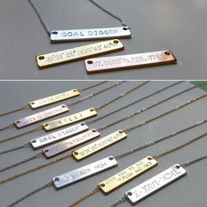 VOTE necklace Coordinate necklace,Name Bar Necklace,Roman Numeral Necklace,coordinates necklace,gps necklace,coordinates necklace, image 4