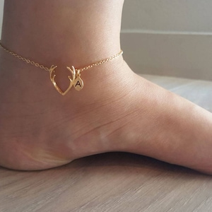 Dainty Delicate Antler Anklet ,Antler Anklets, Deer Anklet, Animal Anklet,Bridesmaid Gift,birthday gift, Christmas gift image 3