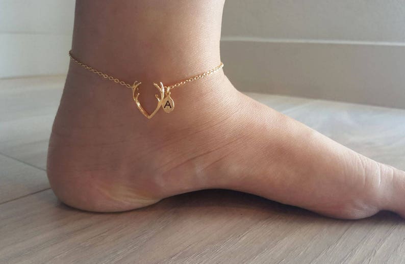 Dainty Delicate Antler Anklet ,Antler Anklets, Deer Anklet, Animal Anklet,Bridesmaid Gift,birthday gift, Christmas gift image 3