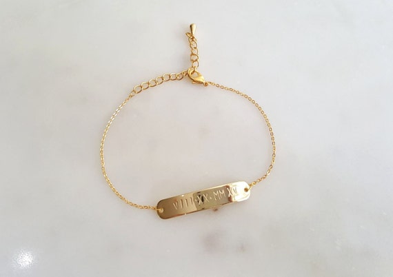 Buy Custom Name Bar Bracelet - Personalized Elegance in 16K Gold, Silver,  and Rose Gold at Petite Boutique