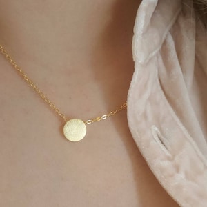 Delicate Petite Circle Necklace Full Moon necklaces Layering necklace round Necklaces Bridesmaid Gift round necklace mothers day best friend