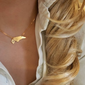 Delicate Petite North Carolina Necklace,North Carolina Map necklaces,city necklace,Layering necklace,Bridesmaid Gift, valued gift