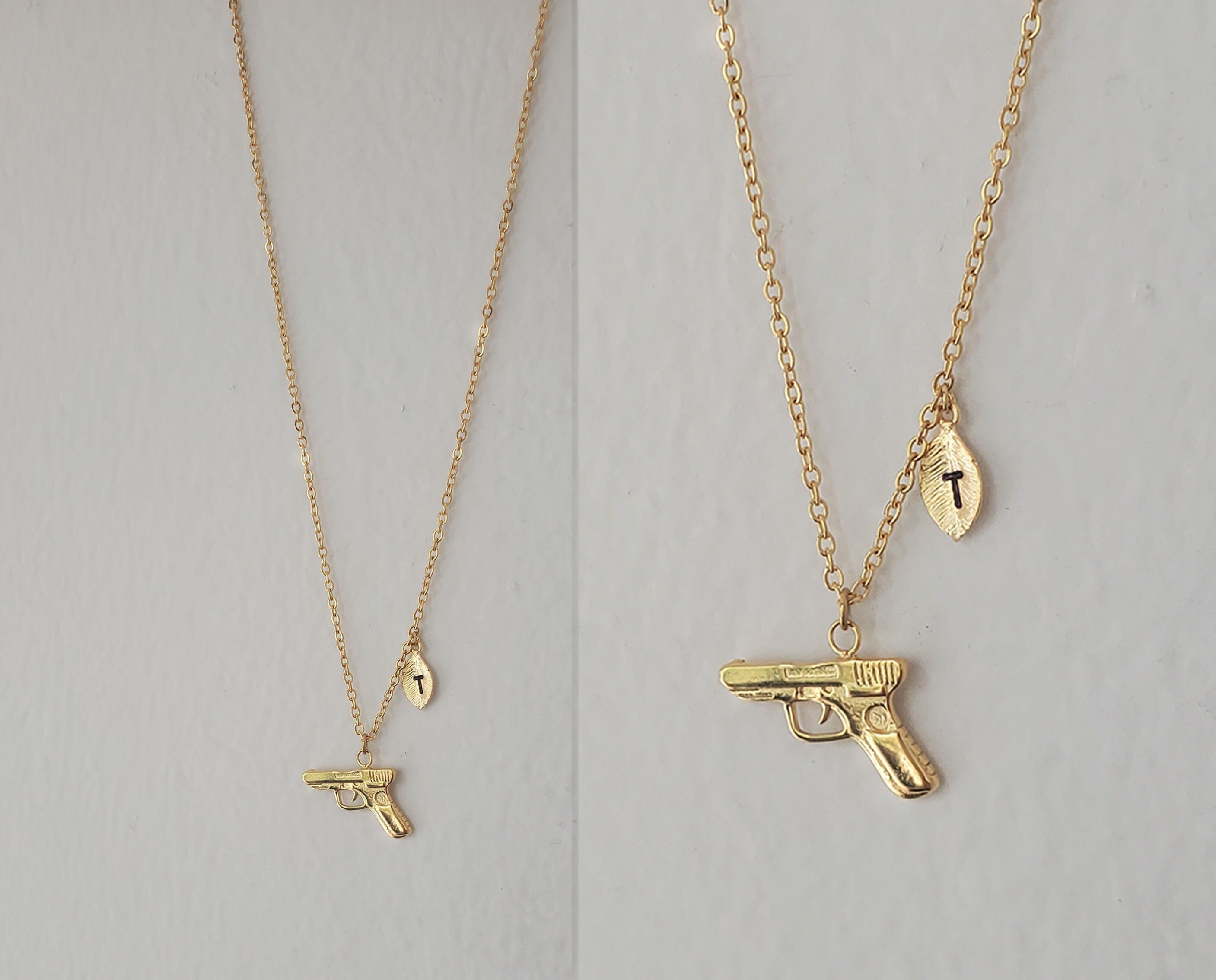 Gold Uzi Necklace Etsy Canada