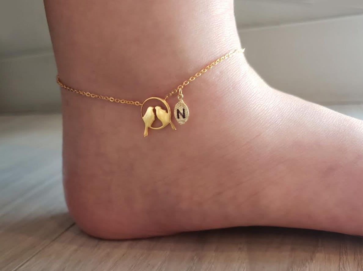 Delicate Petite Bird Anklet Delicate Couple Bird Anklets parrot Anklet animal Anklet bridesmaid Gift valued Gift christmas Gifts presents Etsy