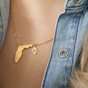 Delicate Petite Florida Map Ketting, Florida kettingen, stad ketting, eerste blad ketting, Gelaagdheid ketting, Bruidsmeisje Cadeau, gewaardeerd cadeau