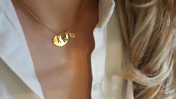Delicate Sloth Necklacesloth 