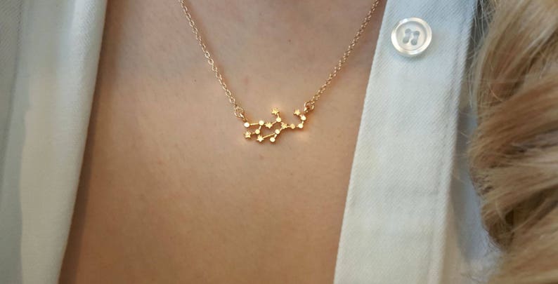 Virgo Necklace,Zodiac Sign necklace,Constellation necklace,Star necklace,Birthday gift, Bridesmaid gift,minimalist necklace,zodiac necklace image 2