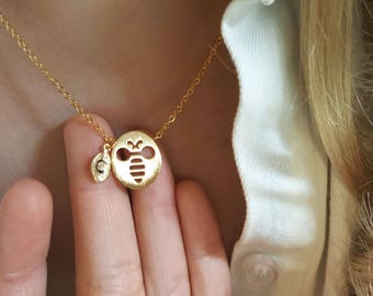 Delicate Petite Bumble bee necklace,bee necklace,Coin Necklace,Layering necklace, Tiny Necklace ,Bridesmaid Gift, valued gift
