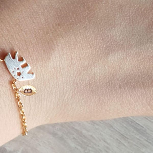 Delicate Petite Cali bear Bracelets,Delicate california Bracelet,swan bracelet,Thin Gold Chain, Layering Bracelet ,Bridesmaid Gift