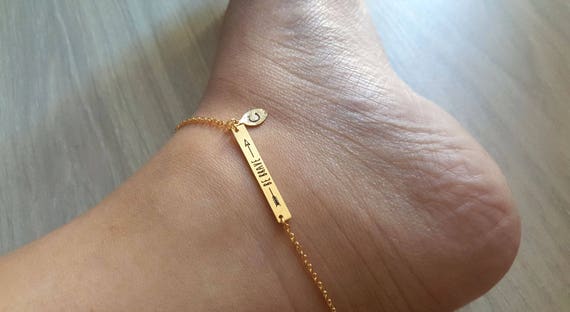 Delicate Petite Gold Bar Bracelets,Delicate be brave bar Bracelet,Thin Gold Chain Layering Bracelet Bridesmaid Gift