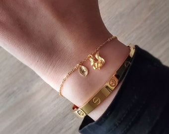 Delicate Petite Squirrel bracelets,Delicate Baby Squirrel bracelet, cute unique mother bracelet,initial Layering Bracelet ,Bridesmaid Gift