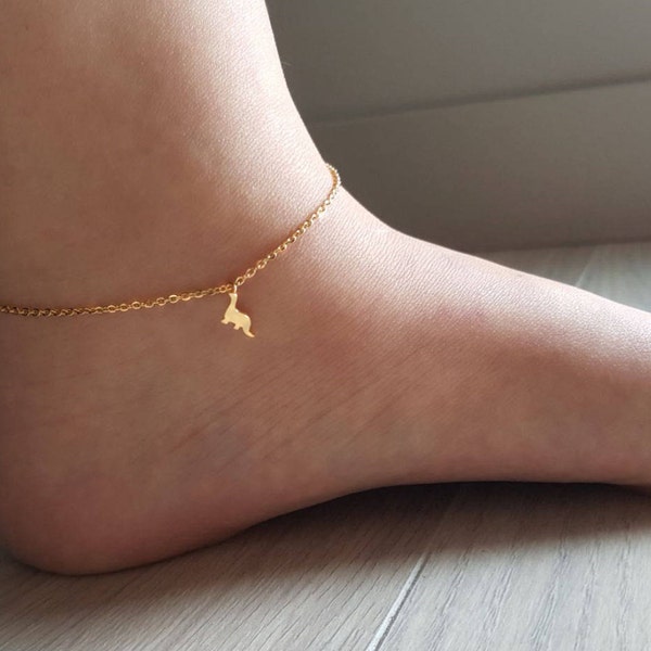 Delicate Petite Dinosaur Anklet, Baby dino anklet,Unique Anklet, cute Anklet,Bridesmaid Gift,valued gift,Christmas gifts,good present