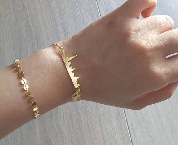 Gift For Girlfriend Bridesmaid Bracelet Dainty Women/'s Bracelets Double Bird Elevator Silver Bracelet Delicate Bracelet Initial Bracelet