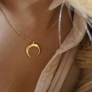 Delicate Double Horn necklace,Horn necklaces,Layering necklace, Tiny Necklace ,Bridesmaid Gift, valued gift