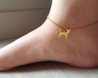 Dainty Chihuahua Anklet, taco bell dog anklet,delicate Dog Anklet,Unique Anklet,Bridesmaid Gift,valued gift,Christmas gifts,good present