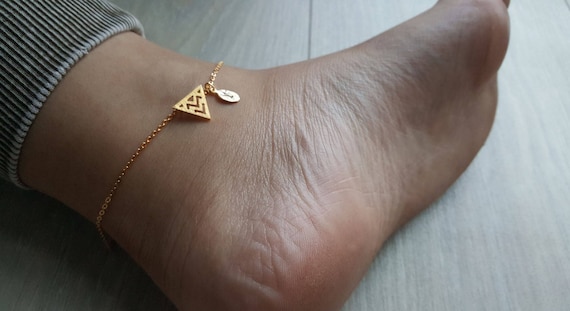 Dainty Delicate Triangle Anklets Chevron Anklet,wave Anklets