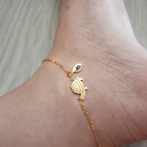 18k gold Delicate Turtle Anklets, personalized origami turtle anklet, Summer anklets Mom anklet , Bridesmaid Gift, mothers day gift