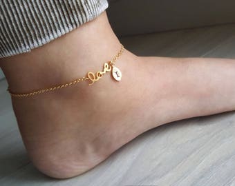 Dainty Gold Love ANKLET, Lovely love letter anklet,delicate Anklet,Unique Anklet,Bridesmaid Gift,valued gift,Christmas gift, good present