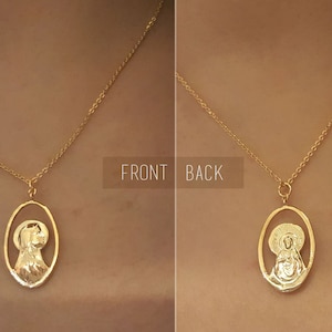 18k gold Tiny Virgin Mary Necklace,Mother Mary necklace,Catholic Necklace,Jesus Necklace, Religious Jewelry,Bridesmaid Gift,mothers day gift