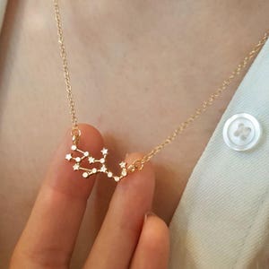 Virgo Necklace,Zodiac Sign necklace,Constellation necklace,Star necklace,Birthday gift, Bridesmaid gift,minimalist necklace,zodiac necklace image 1